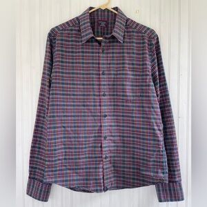 UNTUCKit Men's Red Blue Plaid Walker Road Long Sleeve Button Down Size Medium